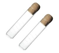 VICASKY Lot de 2 Infuseurs à Thé Tubes en Verre Transparent avec Bouchons en Liège, Filtres à Feuilles Longues Réutilisables pour Tasses et Mugs, Passoires à Thé Efficaces pour Usage