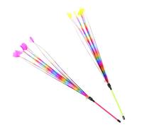 VICASKY Lot de 2 Jouets Plume Colorés pour Chat, Bâtonnet Interactif Stimulant, Matériaux Solide, Taille Standard, Jeu Intérieur, Accessoires pour Chatons et Chats Couleur Aléatoire