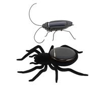 VICASKY Lot de 2 Jouets Solaires Éducatifs Électriques - Araignée et Cafard Réalistes à Énergie Solaire sans Piles Jouets Farceurs Stimulants pour Garçon et Filles Résistants aux