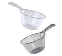 VICASKY Lot de 2 Louches à Eau Transparentes en Plastique à Long Manche, 1 Pièce Gris Transparent, 1 Pièce Clair, Ustensiles Cuisine Pratiques pour Arroser, Laver Fruits et Légumes, Usage