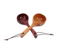 VICASKY Lot de 2 Louches en Bois pour Soupe Cuisine, Manches Longs, Capacité 100 Ml, Matériau Bois Naturel, Ustensiles Polyvalents et Confortables pour Cuisiner