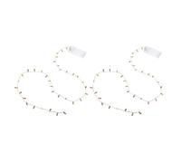 VICASKY Lot de 2 Mini Guirlandes Lumineuses LED Colorées pour Maison de Poupée Éclairage Décoratif Miniature sans Pile Accessoires Féériques pour Scènes Miniatures de Noël