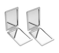 VICASKY Lot de 2 Miroirs de Maquillage Rectangulaires Pliables, Doubles Faces Revêtement en Cuir, Portables et Compacts, Petit Miroir Cosmétique pour Voyage et Usage Quotidien