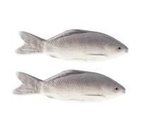 VICASKY Lot de 2 Modèles de Poissons Artificiels Réalistes en Polyuréthane Souple, Figurines de Simulation Éducatives pour Décoration Intérieure, Ornement Animalier à Thème, Taille