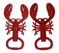 VICASKY Lot de 2 Ouvre-bouteilles en Métal Rouge de Homard, Compact et Portable, Outil Manuel pour Bière et Soda, pour Bar, la Cuisine et Fêtes