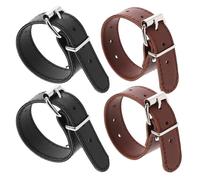 VICASKY Lot de 2 Paires de Sangles de Panier en Cuir Vintage Marron et Noir, Sangles Réglables pour Panier de Vélo Garçon et Filles, Ceintures Robustes et Stables pour Fixation Sécurisée