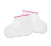 VICASKY Lot de 2 Paquet pour Bain de Pieds en Coton Épais Blanc à Bord Rose, Protections Thermiques Réutilisables pour Soin Pédicure la Paraffine en Institut Domicile