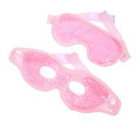 VICASKY Lot de 2 Patchs Oculaires en Gel PVC Réutilisables Compresses Froides pour Yeux Gonflés et Fatigue Cache-Yeux Rafraîchissants Rose Soins Froids pour Détente et Yeux Usage