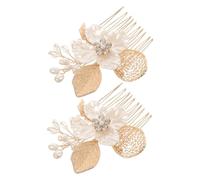 VICASKY Lot de 2 peignes à cheveux décoratifs en forme de rose - Accessoires de cheveux de mariée - Peignes à cheveux comme faveur de mariage - Accessoire de cheveux pour demoiselle d'honneur - Bijou