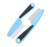 VICASKY Lot de 2 Peignes Fins en Acier Inoxydable Bleu et Noir Peigne Antipelliculaire pour Garçon et Filles Adultes et Animaux Démêlant pour Cuir Chevelu et Poils Outil Professionnel