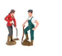 VICASKY Lot de 2 pelles de poupée Figurines humaines pour paysanne, ouvrière, gâteau Modèle miniature de ferme, modèle de personnes agricoles, modèle de simulation d'agriculteur, figurine en PVC