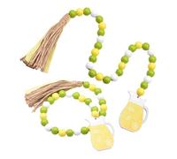 VICASKY Lot de 2 perles en bois rustique avec glands Décoration murale pour les pièces à vivre, décoration de porte et de fenêtre, résistante pour les occasions festives