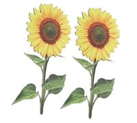 VICASKY Lot de 2 piquets de jardin en acrylique - Tournesols - Décoration de pelouse durable pour paysages de jardin vivants pour l'extérieur et les parterres de fleurs