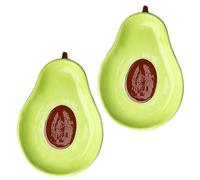 VICASKY Lot de 2 Plateaux à Bonbons en Céramique 16,5 Cm Forme Avocat, Multifonction pour Fruits et Noix, Coloris Vert, Maison, Banquets et Fêtes