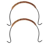 VICASKY Lot de 2 Poignées de Remplacement en Fer et Rotin pour Théière, Anse Ergonomique Anti-brûlure 11-13 Cm, Accessoire Décoratif pour Bouilloire, Compatible Théières en Céramique