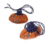 VICASKY Lot de 2 Sachets Chinois en Brocart Orange, Petits Sachets Vides Portables pour Bijoux et Fleurs Séchées, Paquet Parfumés Légers et Résistants pour Voyages et Présents