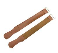 VICASKY Lot de 2 Set de Chiffons en Cuir Pur pour Affûtage de Rasoir Strop en Cuir pour Rasoir Droit Solide 2 Pièces Outils de Raser Soin Personnel