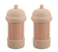 VICASKY Lot de 2 Set de Flacons Rechargeables en Silicone Étanches 60 Ml, Ensemble pour Shampooing, Lotion et Gel, Trousse de Toilette de Voyage Compacte Jaune, Bouteilles