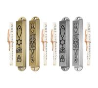 VICASKY Lot de 2 Sets de Étuis à Mezouza Juive en Métal Alliage pour Chambranle de Porte, Parchemin Casher Inclus, Longueur 8,9 Cm, Décoration Spirituelle pour Pendaison de