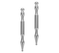 VICASKY Lot de 2 Stylos de Massage Musculaire en Acier Inoxydable Bâtons D'acupression pour Réflexologie Faciale et Soulagement des Tissus Profonds Outils Ergonomiques Portables