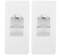 VICASKY Lot de 2 Supports Autocollants pour Tringle à Rideaux sans Perçage, Clips Transparents pour Fixation sur Verre, Carrelage, Marbre, Compatibles Salle de Bain et Chambre, Montage