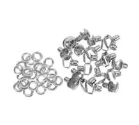 VICASKY Lot de 20 Boucles Artisanales en Laiton Rivets pour Lacets de Chaussures et Bottes, Argenté, Adaptés la Réparation L'entretien Régulier