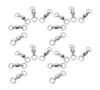 VICASKY Lot de 20 Émerillons de Pêche à Baril en Métal 26 MM - Mousquetons Pivotants Robustes Multi-Usages - Clips Pivotants pour Chaînes de Cheville Perroquets Connecteurs Rotatifs