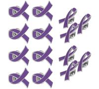 VICASKY Lot de 20 Épinglettes Décoratives en Fer Pourpre, Broche Ruban de Sensibilisation Légère et Facile à Porter, pour Soirée Caritative