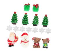 VICASKY Lot de 20 figurines de Noël - Décoration partielle pour maison de poupée et jardin féerique - Décorations de Noël pour projets de bricolage et de fête