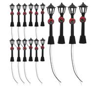 VICASKY Lot de 20 Mini Lampadaires D’extérieur Noirs 8 Cm Guirlande, Éclairage Paysager Miniature LED, Accessoires Décoratifs pour Maquettes et Villages Miniatures, pour Décor de Maison