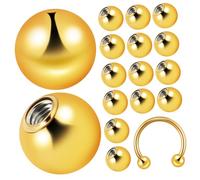 VICASKY Lot de 20 Perles de Piercing au Nombril Dorées 1.2x3 Mm en Titane Acier Inoxydable, Boules de Rechange pour Bijoux Corps Femmes, Accessoires pour Création et Loisirs Créatifs