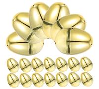 VICASKY Lot de 20 Œufs de Pâques en Plastique Doré à Charnière 6x4 Cm, Décorations D'œufs à Remplir pour Fête de Pâques, Petits Présents et Centres de Table Légers et Réutilisables