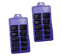 VICASKY Lot de 200 Faux Ongles Extra Longs en Plastique Forme Cercueil Couleur Noir, Couverture Complète, Solide et Protection des Ongles Naturels, pour Mariage ou Saint-valentin