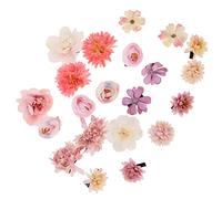 VICASKY Lot De 21 Pinces à Cheveux Fleuries Décoratives, Taille Moyenne, En Tissu, Pour Filles Et Demoiselles D'honneur, Accessoires Pour Coiffure De Mariage Et Événements, Fleurs En Tissu Rose Violet