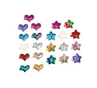 VICASKY Lot de 22 barrettes à cheveux en forme de cœur et à cinq branches pour coiffe colorée pour les occasions spéciales et les fêtes festives