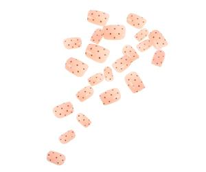 VICASKY Lot de 24 Sets de Faux Ongles Courts Carrés à Pois à Coller, Faits Main, Style Manucure Française, Confort Naturel, Résistant à L’usure, pour Salon et Usage Quotidien