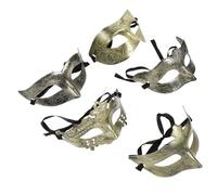 VICASKY Lot de 25 masques demi-visage rétro vintage pour adultes pour carnaval, Halloween, fêtes dansantes et événements de cosplay, différents designs, avec prince et