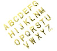 VICASKY Lot de 26 Lettres Adhésives en Résine ABS Dorée 5Cm Panneau Alphabet Décoratif pour Boîte aux Lettres Adresse Maison Numéro de Porte Résistant à la Décoloration Usage