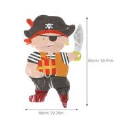 VICASKY Lot de 3 Ballons en Aluminium « Capitaine Pirate » 67 CM Décorations pour Fête d'Anniversaire Garçon Thème Pirates Ballon Gonflable Résistant pour Décoration Festive