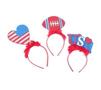 VICASKY Lot de 3 bandeaux à cheveux amusants pour la fête de l'indépendance et le football Design festif et spectacles sur scène Coiffe unique pour les célébrations