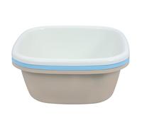 VICASKY Lot de 3 Bassines Carrées Épaisses en Pp, Grandes 33,5 X 33,5 X 13 Cm, Bassine D'eau Polyvalente Cuisine et Salle de Bain, Couleurs Bleu, Kaki et Blanc