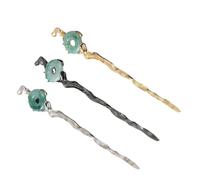VICASKY Lot De 3 Bâtons à Cheveux Imitation Jade 3 Couleurs Pour Femmes Coiffures Chignons Accessoires Raffinés Pour Occasions Spéciales Hanfu