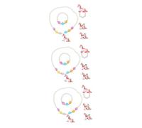VICASKY Lot de 3 bijoux pour enfants - Collier licorne - Décoration à faire soi-même - Costume de princesse - Jouet - Collier pour enfants - Acrylique - Ensemble de 4 pièces - Bracelet Misseuse