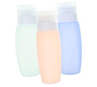 VICASKY Lot de 3 bouteilles de parfum de voyage rechargeables et couvercle pour crèmes, articles de toilette, récipient doseur en silicone, récipient de voyage, récipient à lotion, récipient à liquide