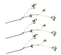 VICASKY Lot de 3 Branches Décoratives Feuilles Artificielles d'automne 57 Cm Vertes, Ornement de Feuilles Imitation pour Centre de Table, Décoration Intérieure et Travaux Manuels, Plantes