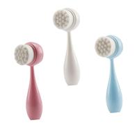 VICASKY Lot De 3 Brosses Nettoyantes Double Face Lingettes Nettoyantes Pour Le Visage Brosse De Maquillage Brosse Manuelle Pour Le Visage Gommage Pour Le Visage Blush Brosses