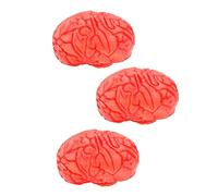 VICASKY Lot de 3 cerveaux humains simulés pour Halloween - Accessoires de cerveau réalistes en vinyle durable pour les fêtes, les bars et l'atmosphère effrayante pour les décorations d'Halloween