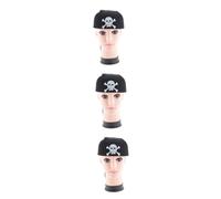VICASKY Lot de 3 chapeaux de carnaval unisexes - Lavables à la main - Chapeau de costume de fête - Surmatelas de cupcake - Chapeaux de pirate européens et américains - Chapeau de pirate - Chapeau de