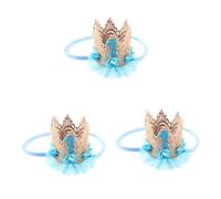 VICASKY Lot de 3 couronnes de premier anniversaire - Élégantes - Avec dentelle rose - Pour fille - Décoration d'anniversaire - Facile à installer - Accessoire photo parfait pour un anniversaire