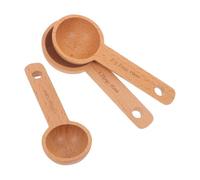 VICASKY Lot de 3 Cuillères à Mesurer en Bois de Hêtre pour Café, Thé, Épices - Petites Cuillères Doseuses Pratiques pour Pots et Bocaux, Usage Maison Cuisine